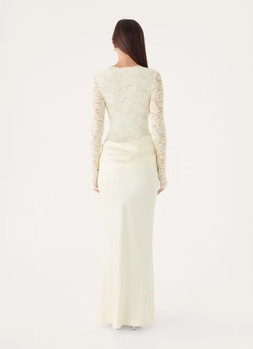 Cerelia Long Sleeve Maxi Dress - Ivory - Maxi Dresses