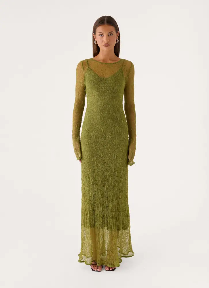 Chalet Maxi Dress - Olive Green - Maxi Dresses