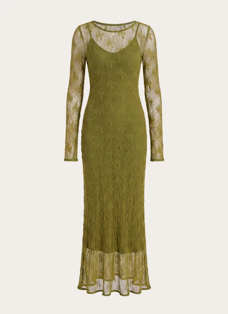 Chalet Maxi Dress - Olive Green - Maxi Dresses