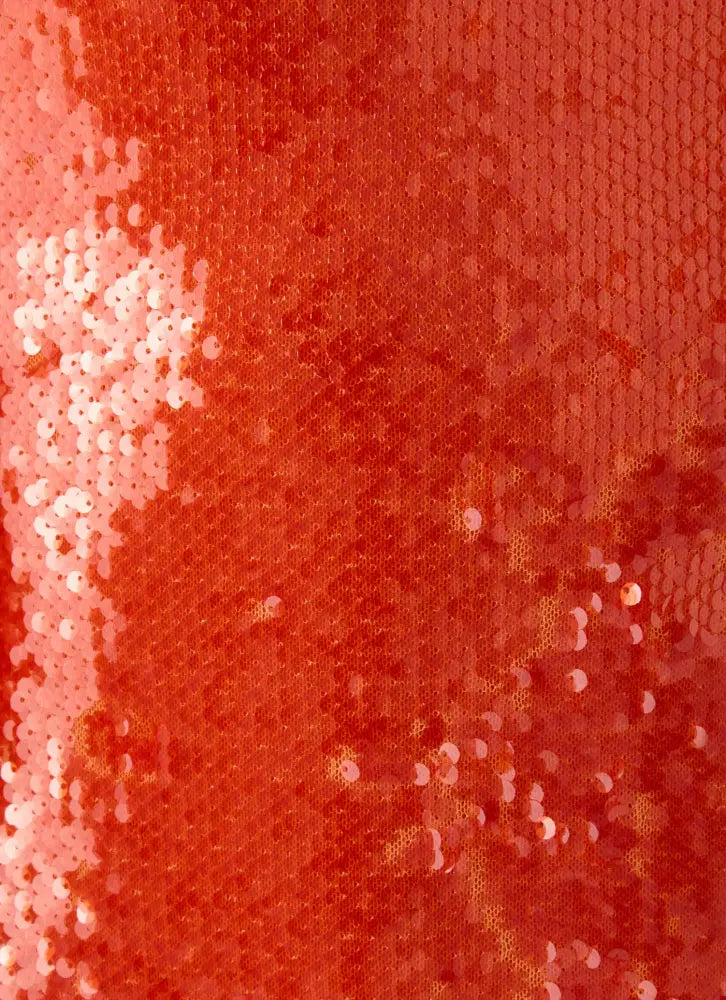 Claudine Sequin Mini Dress - Orange - Mini Dresses