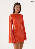 Claudine Sequin Mini Dress - Orange - Mini Dresses