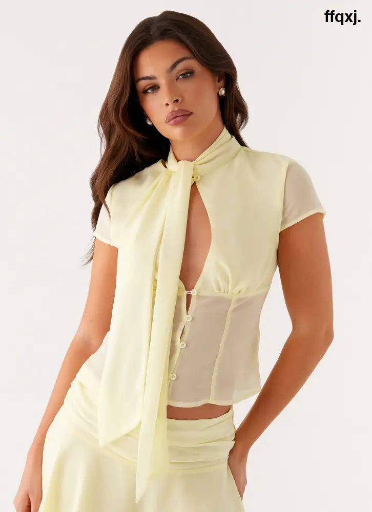 Colby Blouse - Lemon - Shirts + Blouses