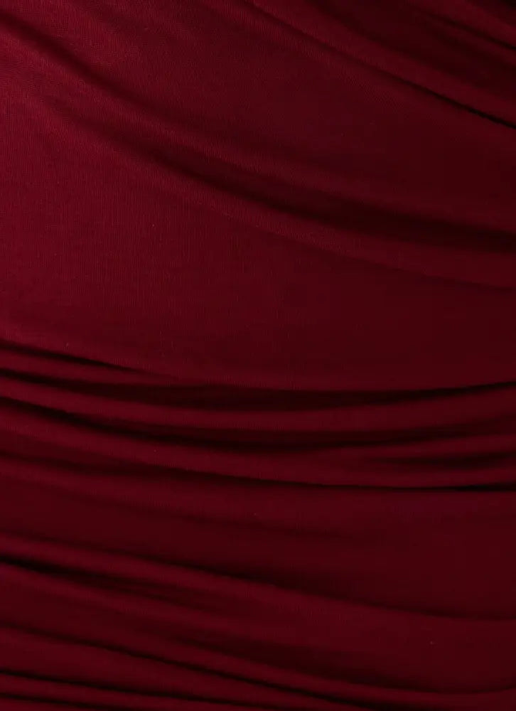 Devlon Long Sleeve Mini Dress - Maroon - Mini Dresses