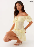 Hundred Percent Puff Sleeve Top - Yellow - Shirts + Blouses
