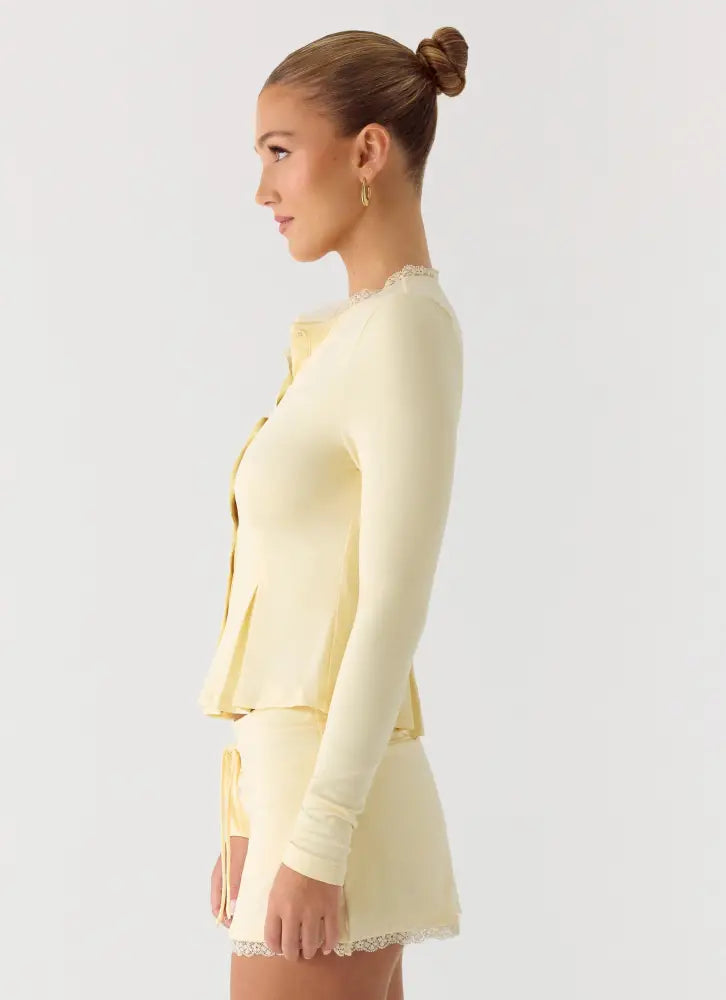 Landon Long Sleeve Top - Butter Yellow - Tops