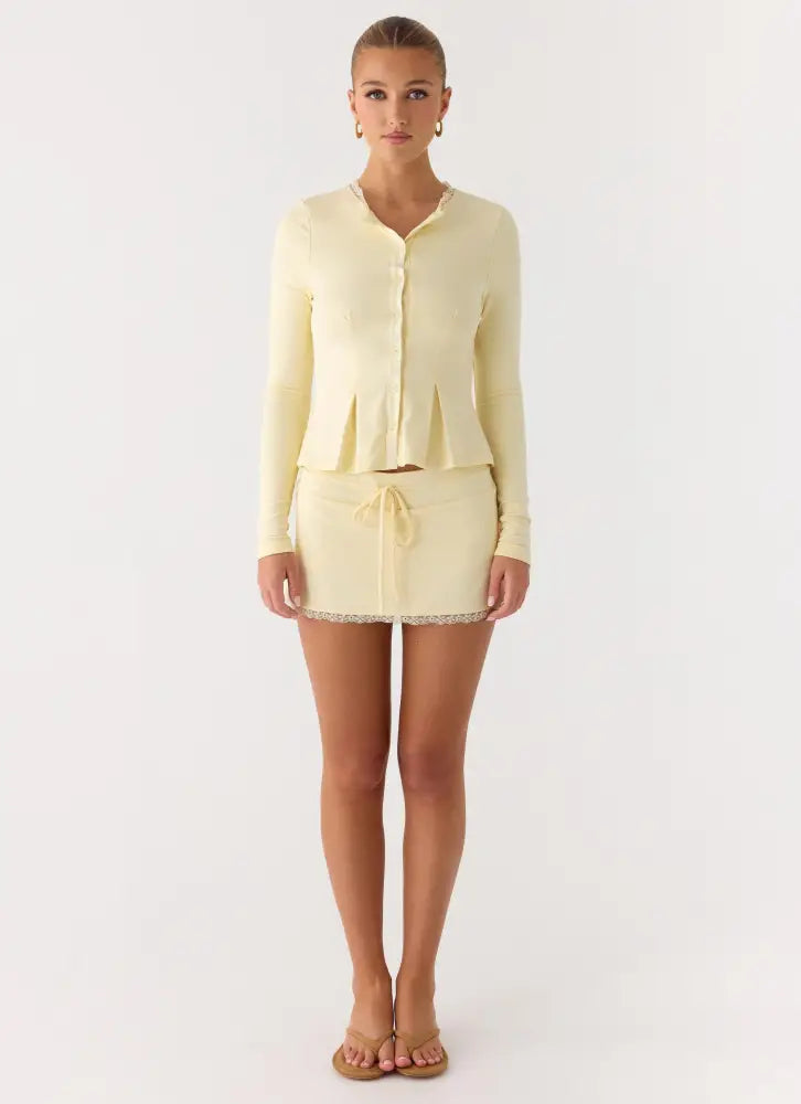 Landon Long Sleeve Top - Butter Yellow - Tops