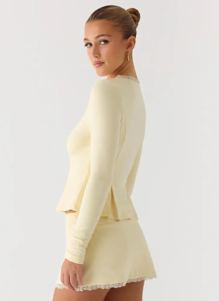 Landon Long Sleeve Top - Butter Yellow - Tops