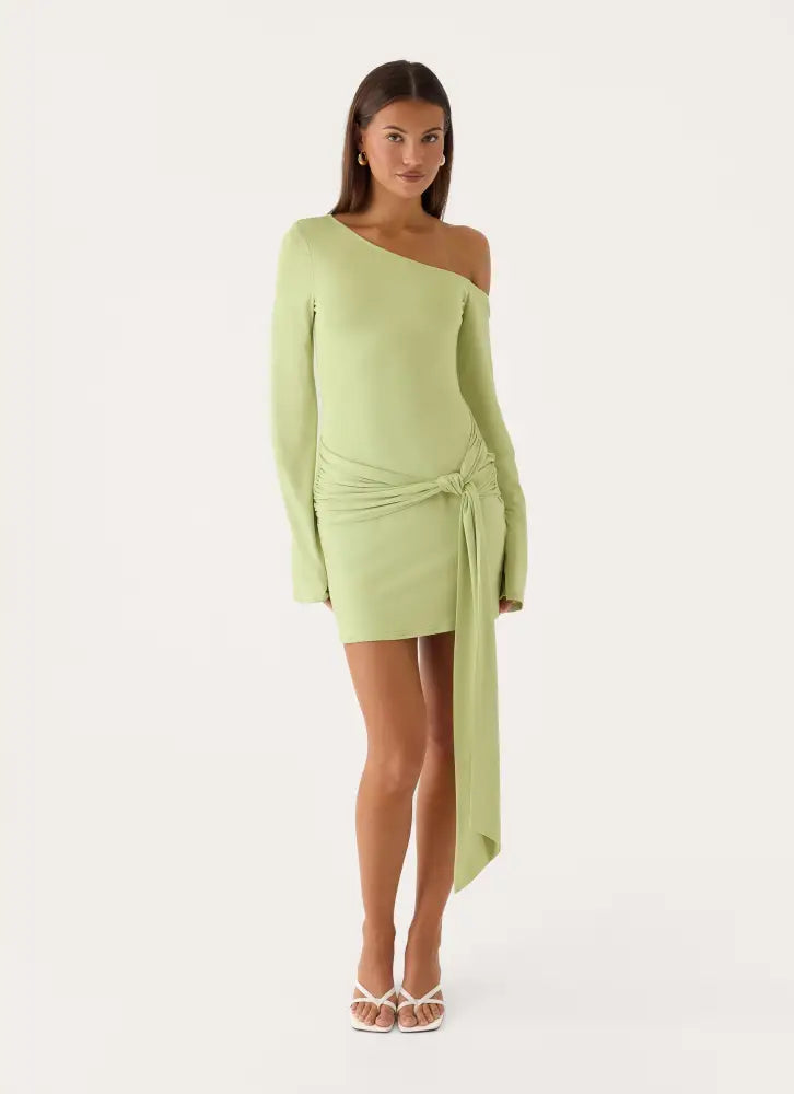 Let You Go Mini Dress - Pistachio - Mini Dresses