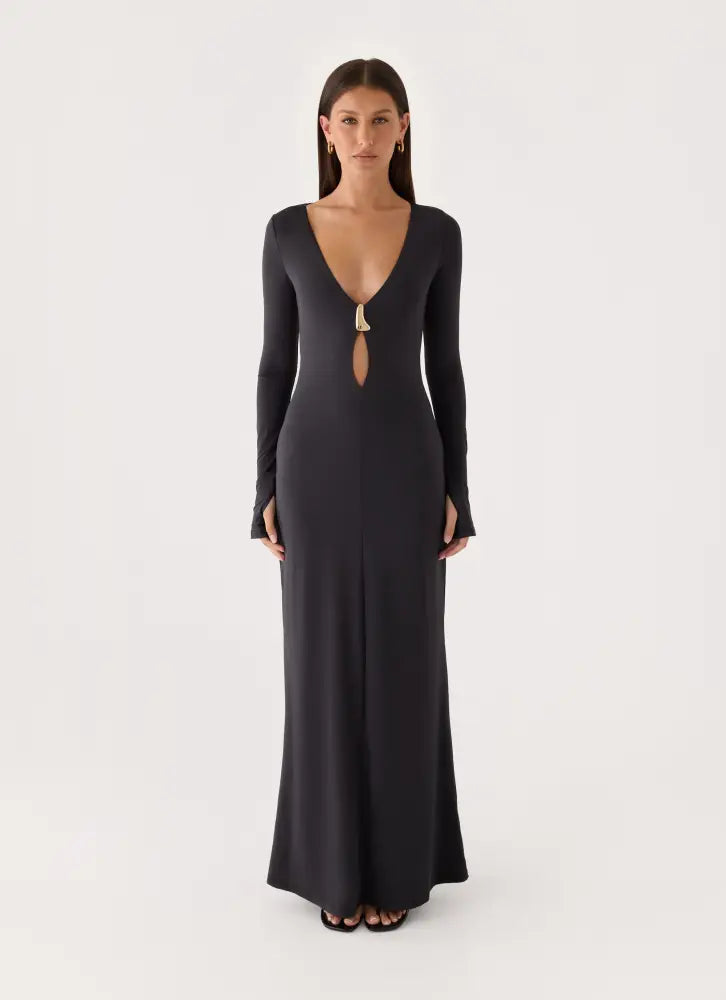 Main Event Keyhole Maxi Dress - Black - Maxi Dresses