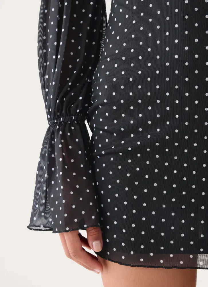 Moonlight Drive Mini Dress - Black Polka Dot - Mini Dresses