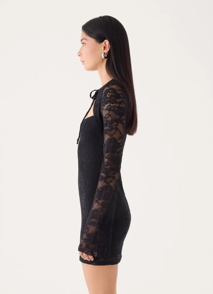 Norelle Lace Mini Dress - Black - Mini Dresses