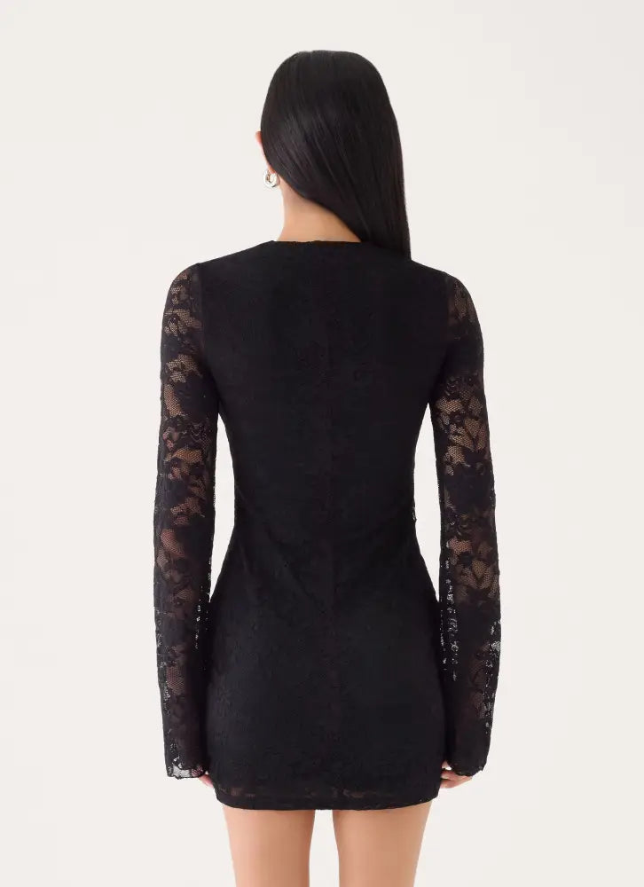 Norelle Lace Mini Dress - Black - Mini Dresses