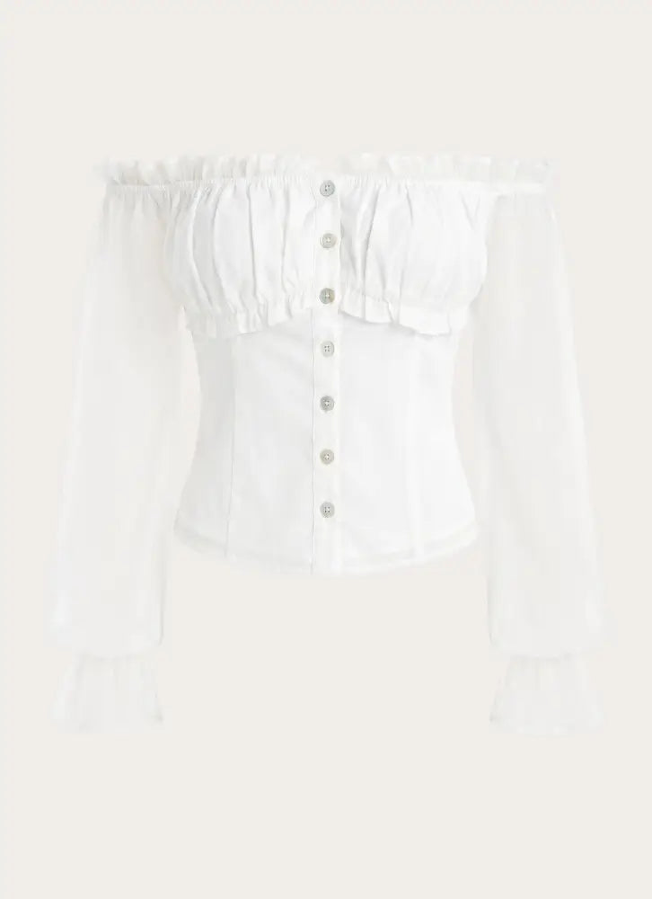 Serelith Top - White - Long Sleeve Tops