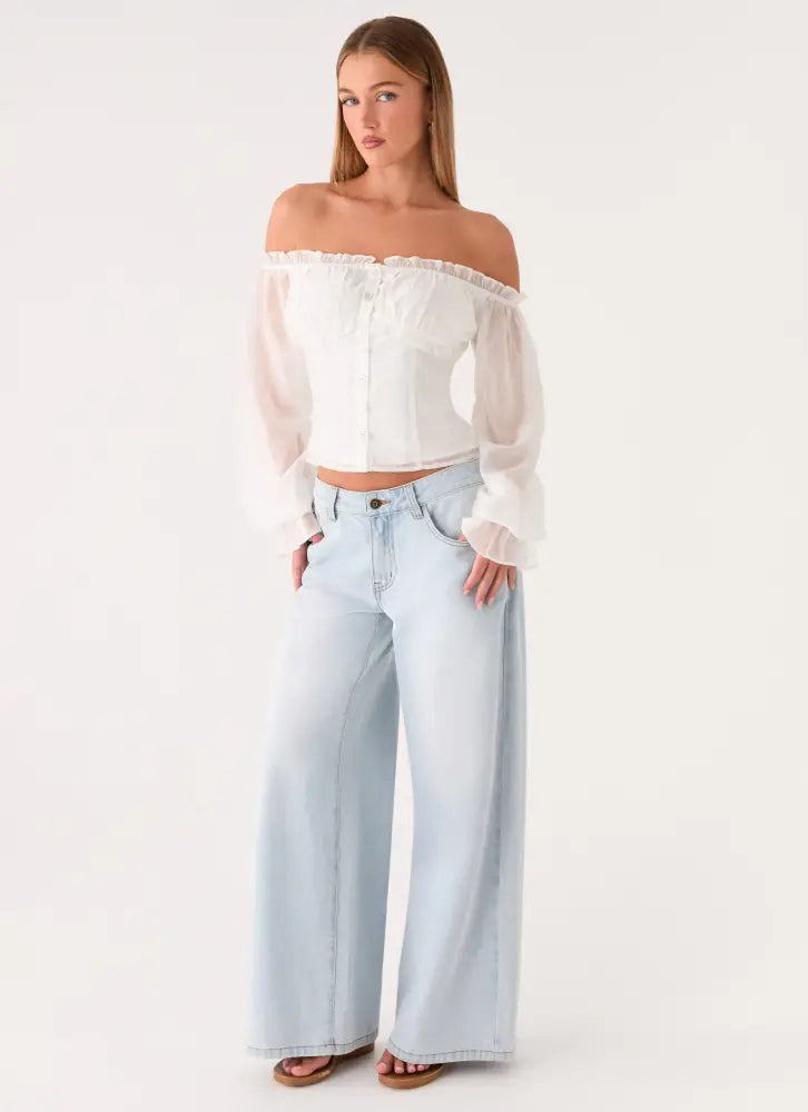 Serelith Top - White - Long Sleeve Tops