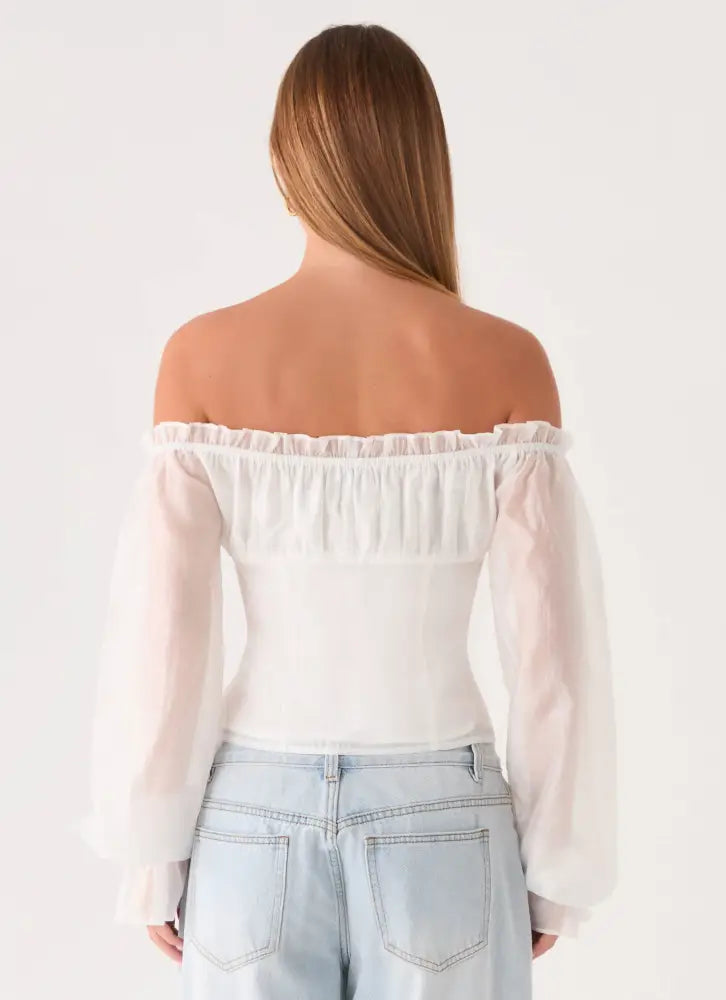 Serelith Top - White - Long Sleeve Tops
