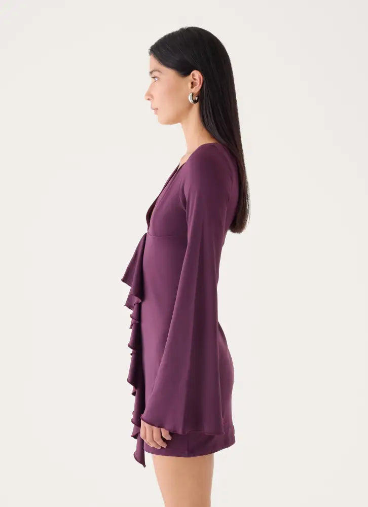 Velocity Jersey Mini Dress - Eggplant - Mini Dresses