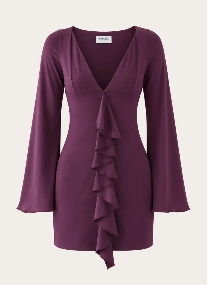 Velocity Jersey Mini Dress - Eggplant - Mini Dresses