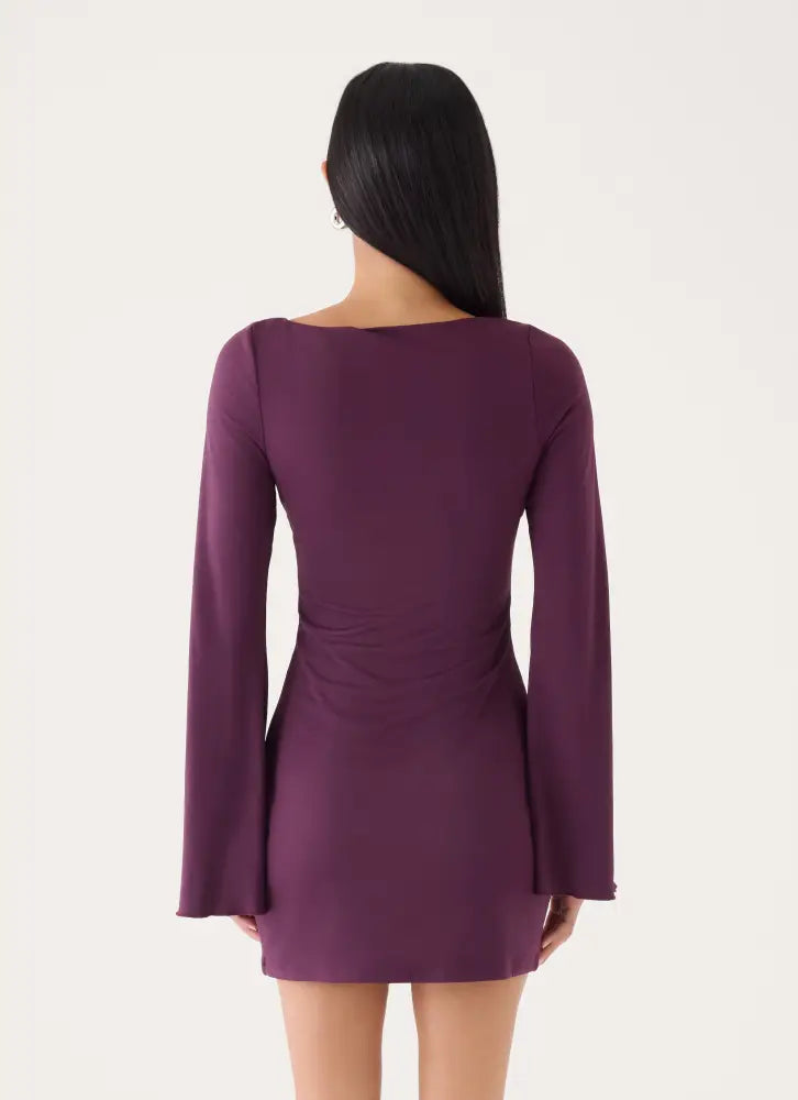 Velocity Jersey Mini Dress - Eggplant - Mini Dresses